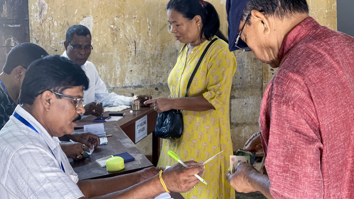 Voters cast ballots in TTAADC village committee elections in West Tripura