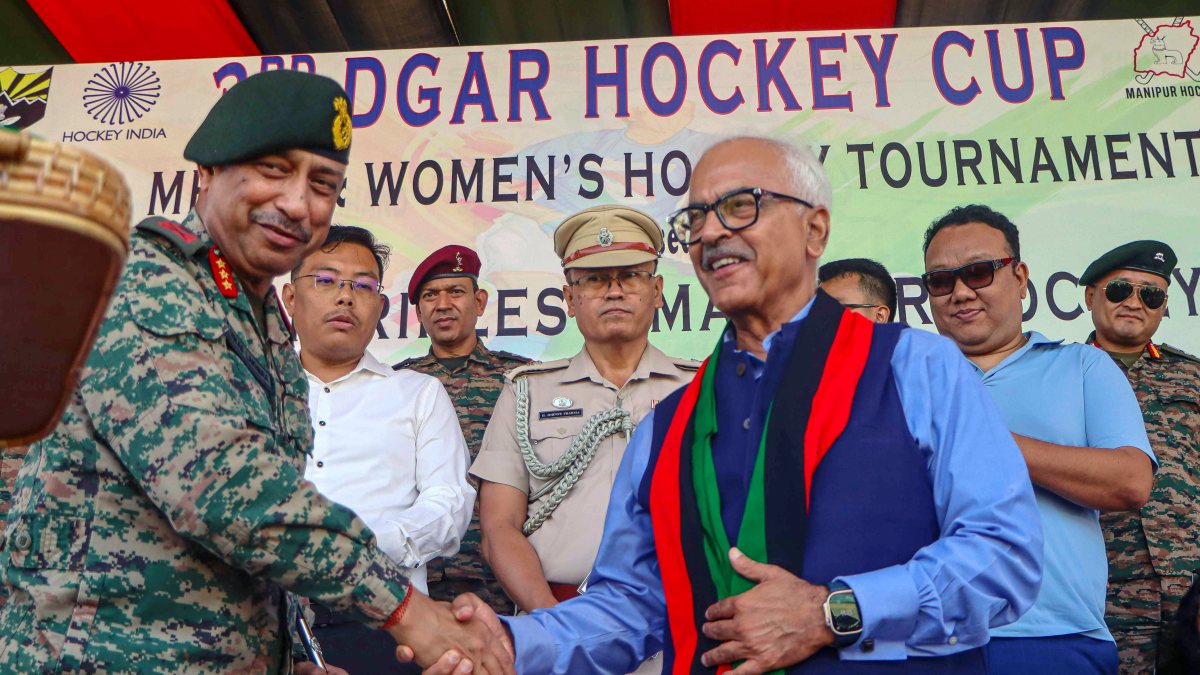 Assam Rifles welcome governor at DGAR Hockey Cup final in Imphal
