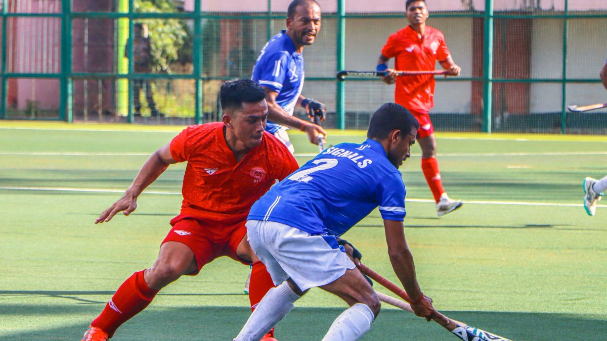 Indian Army Red face Corps of Signals in DGAR Hockey Cup final