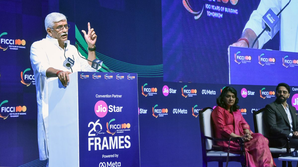 Gajendra Singh Shekhawat addresses FICCI FRAMES 2026 in Mumbai