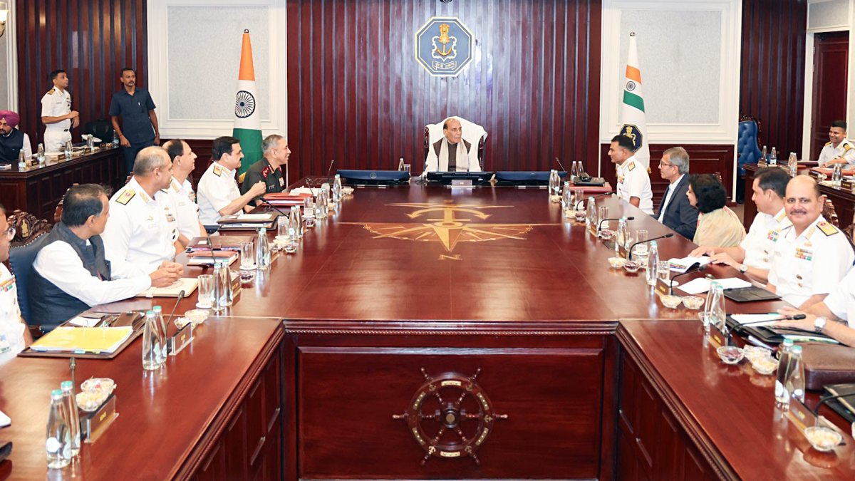 Rajnath Singh addresses Indian Navy Commanders Conference in Delhi