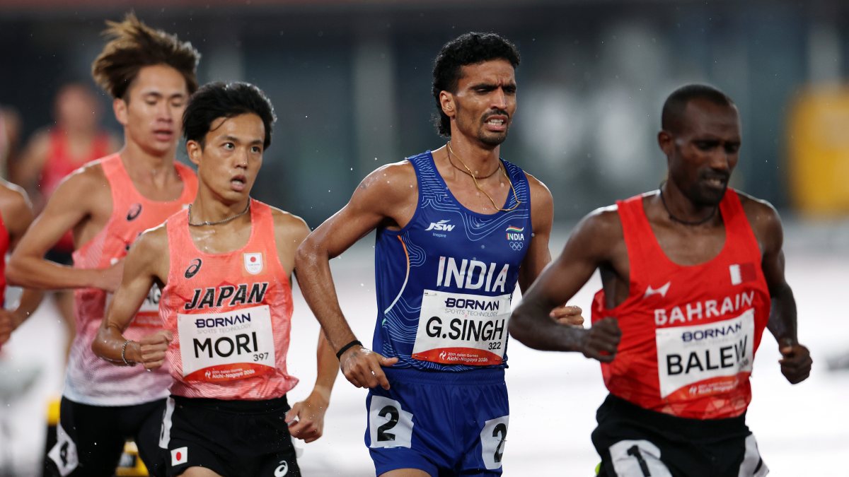 Gulveer Singh competes in men's 5000m at Asian Games
