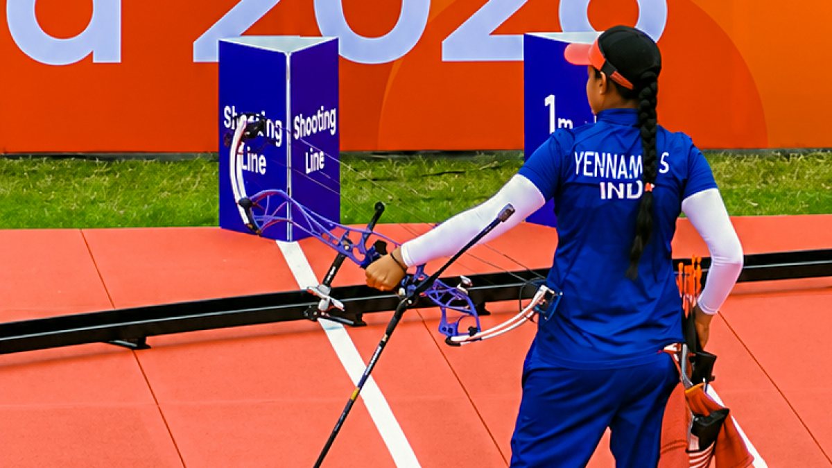 Jyothi Surekha Vennam competes in compound archery final at Asian Games