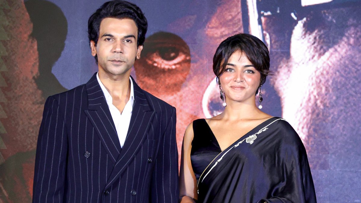 Rajkummar Rao and Wamiqa Gabbi pose at Prahaar trailer launch
