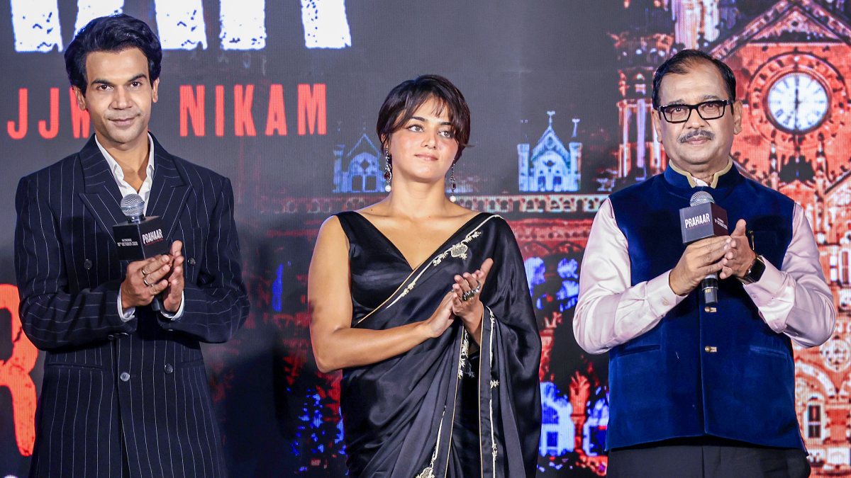 Rajkummar Rao and Wamiqa Gabbi attend Prahaar trailer launch in Mumbai