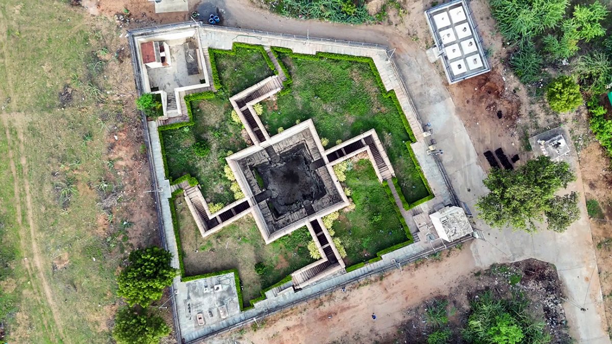 1,200-year-old Swastika well captured by drone in Tiruchirappalli