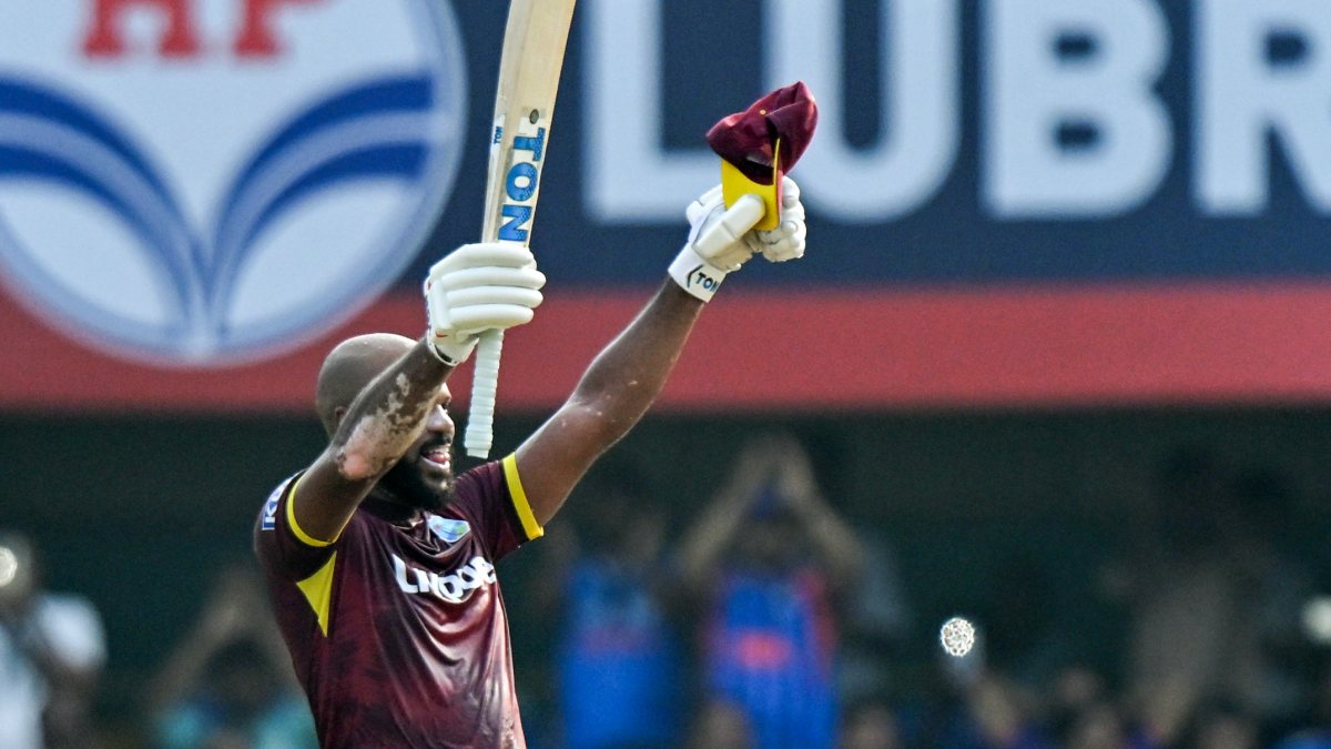 Campbell celebrates 65-ball century in Guwahati ODI