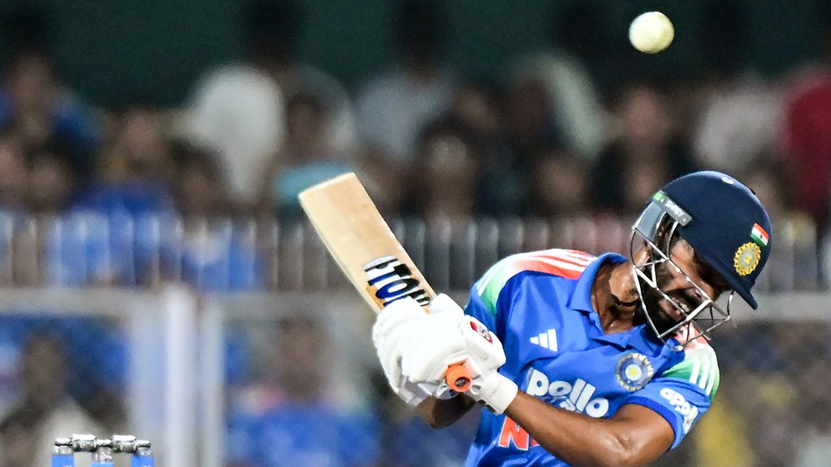 Ruturaj Gaikwad bats in 2nd ODI against West Indies in Guwahati