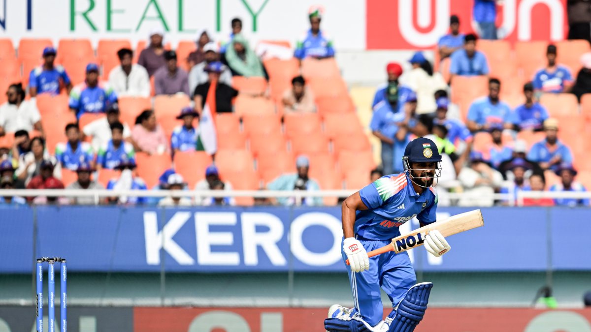 Ruturaj Gaikwad bats in 3rd ODI against West Indies