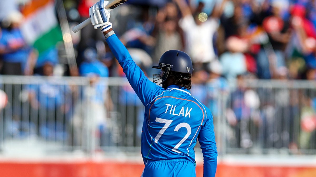 Tilak Varma celebrates half-century against Pakistan in Asian Games final