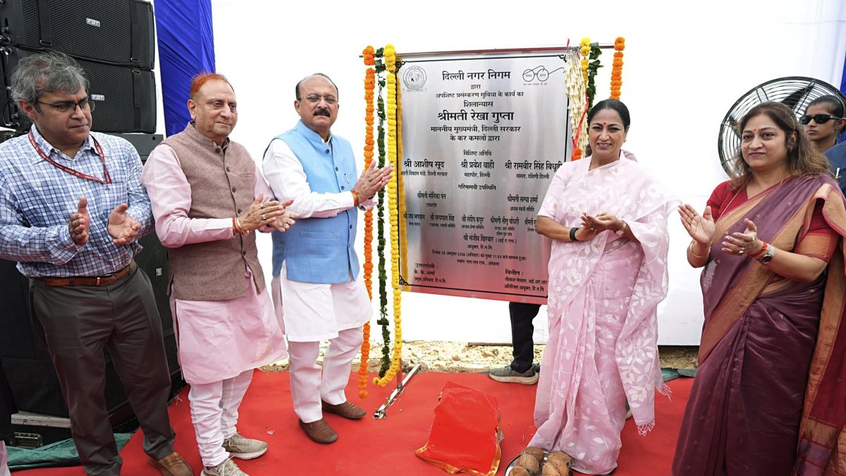 Delhi CM Rekha Gupta lays foundation for new waste processing plants