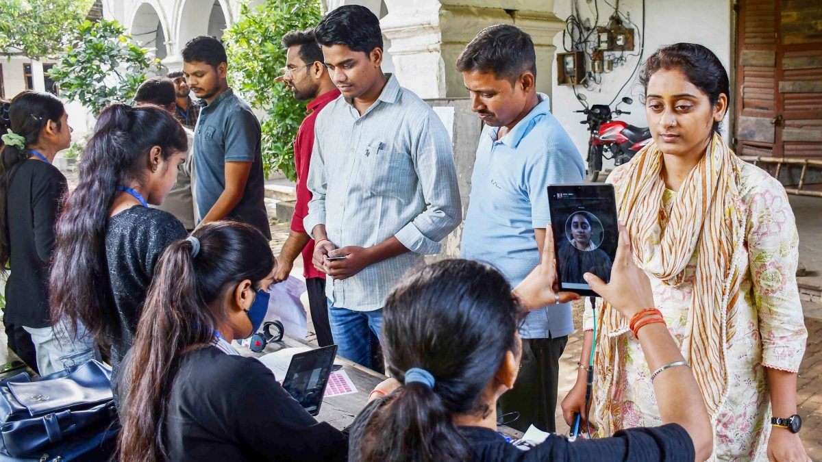 UPPSC exam aspirants undergo identity check in Prayagraj