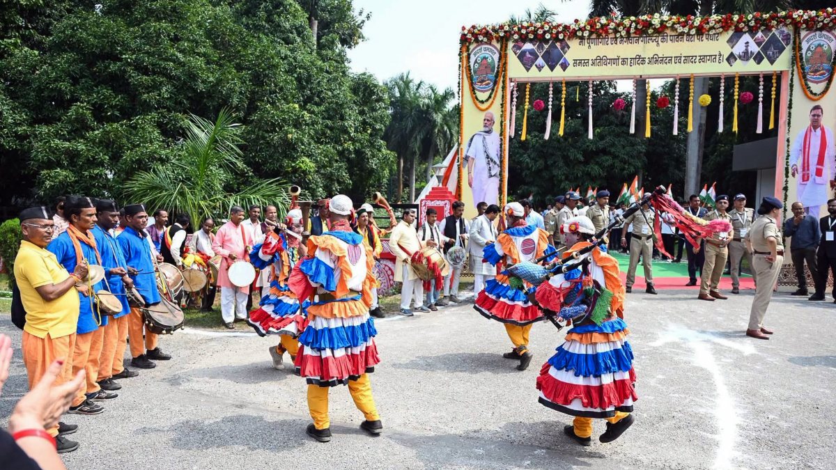 Artists perform welcome dance for Uttarakhand CM Dhami in Champawat
