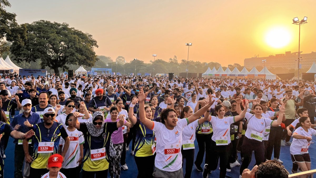 Runners take part in Indian Air Force marathon in Chandigarh