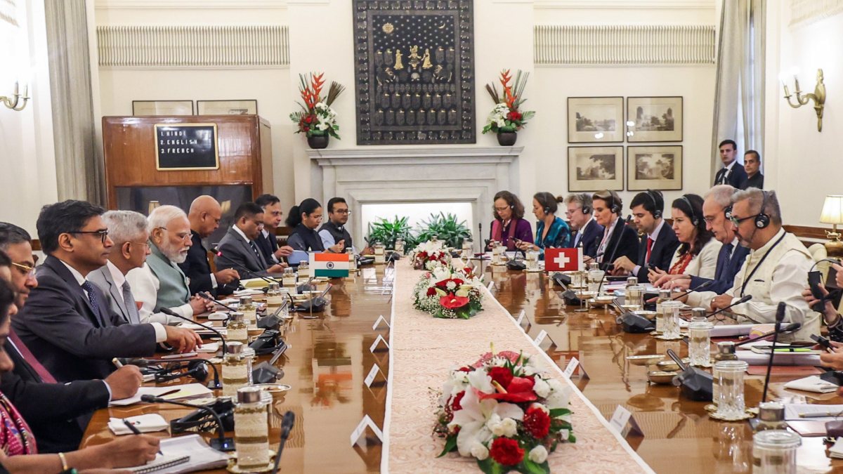 PM Modi holds delegation talks with Swiss president in Delhi