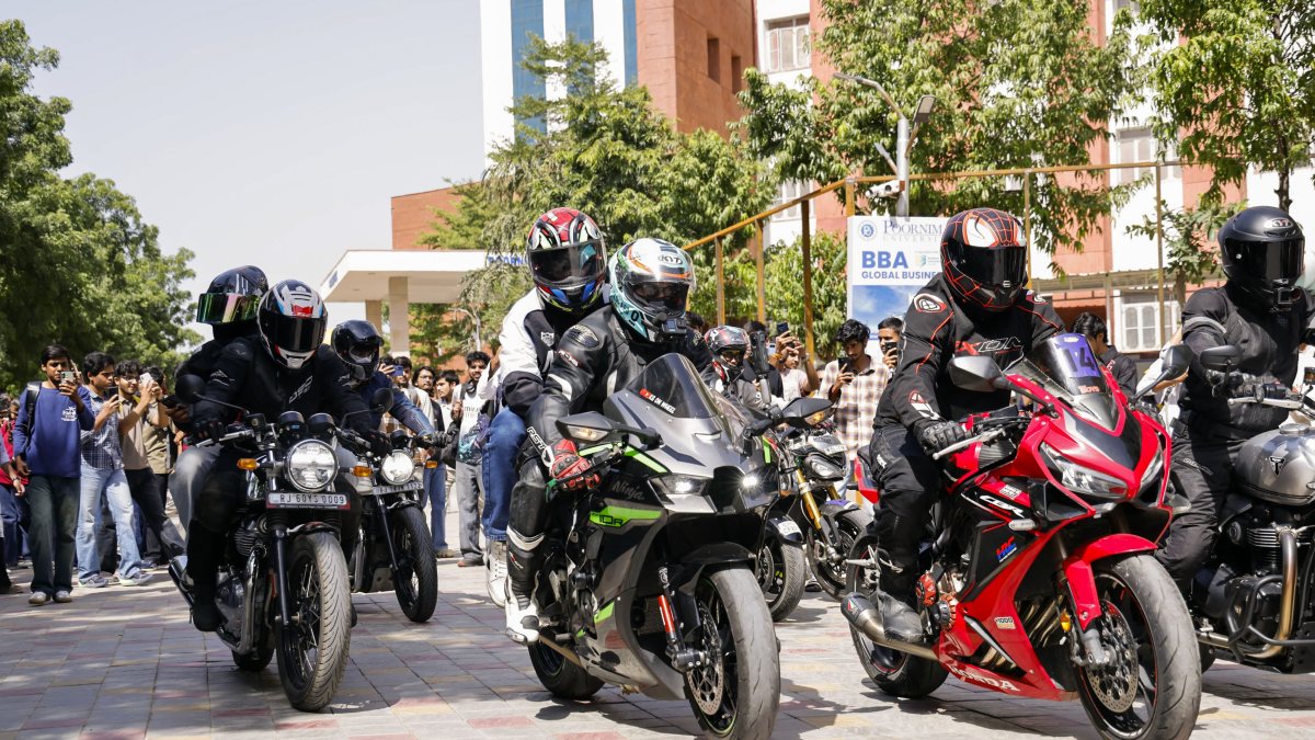 Over 30 superbikes arrive at Poornima University for Jaipur bikers event