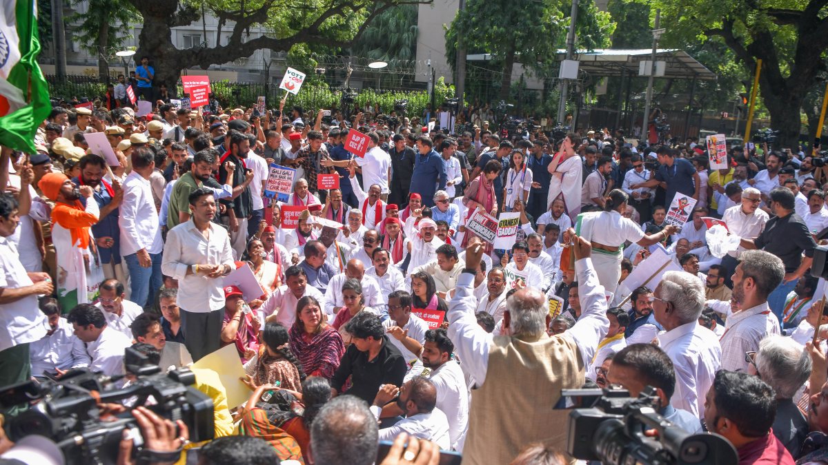 INDIA bloc protests over electoral roll irregularities in Delhi