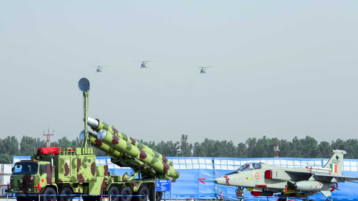 IAF helicopters fly with Jaguar and BrahMos at Hindon rehearsal