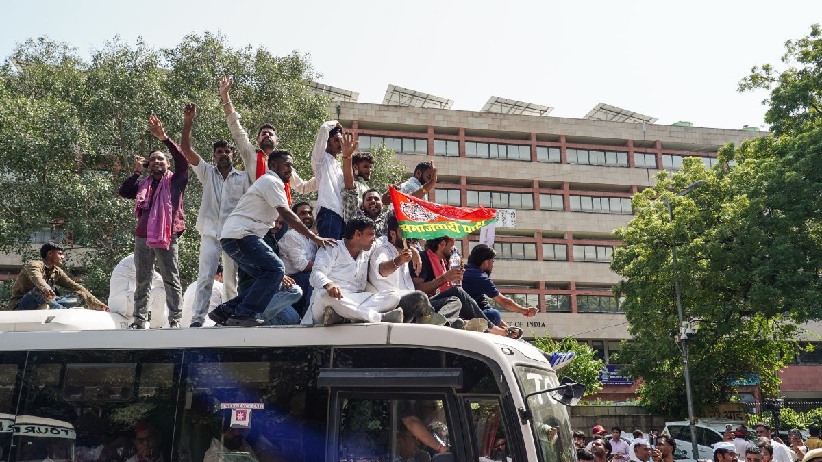INDIA bloc protest over electoral roll irregularities in Delhi
