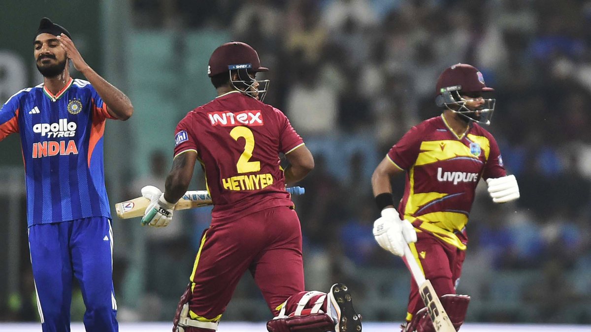 West Indies pair run between wickets in Lucknow T20I