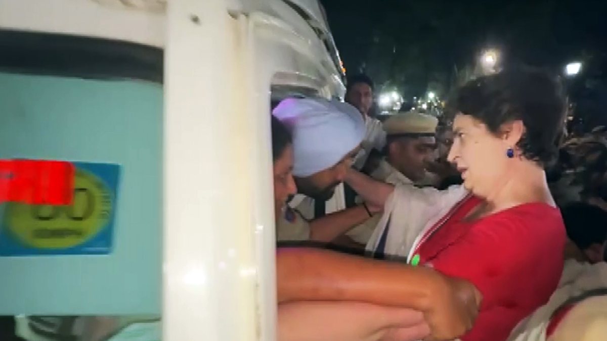 Priyanka Gandhi detained at INDIA bloc protest in New Delhi