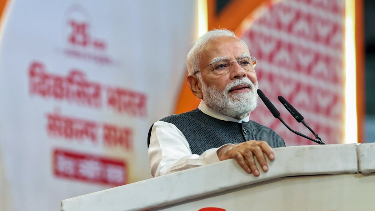 PM Modi addresses Viksit Bharat Sankalp Sabha in Delhi