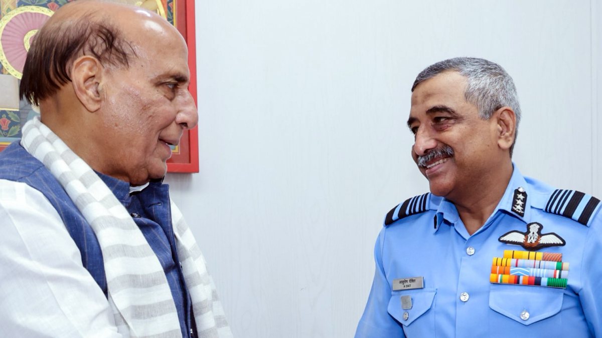 Air chief designate Ashutosh Dixit meets Rajnath Singh