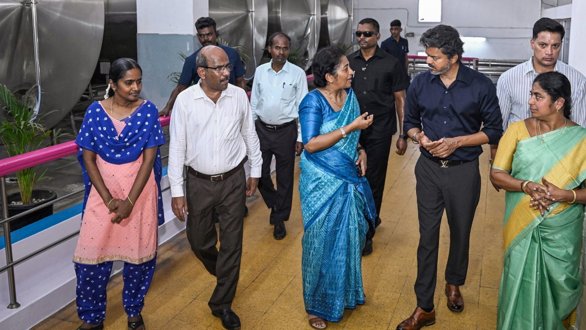 Tamil Nadu CM Vijay inspects central dairy in Chennai