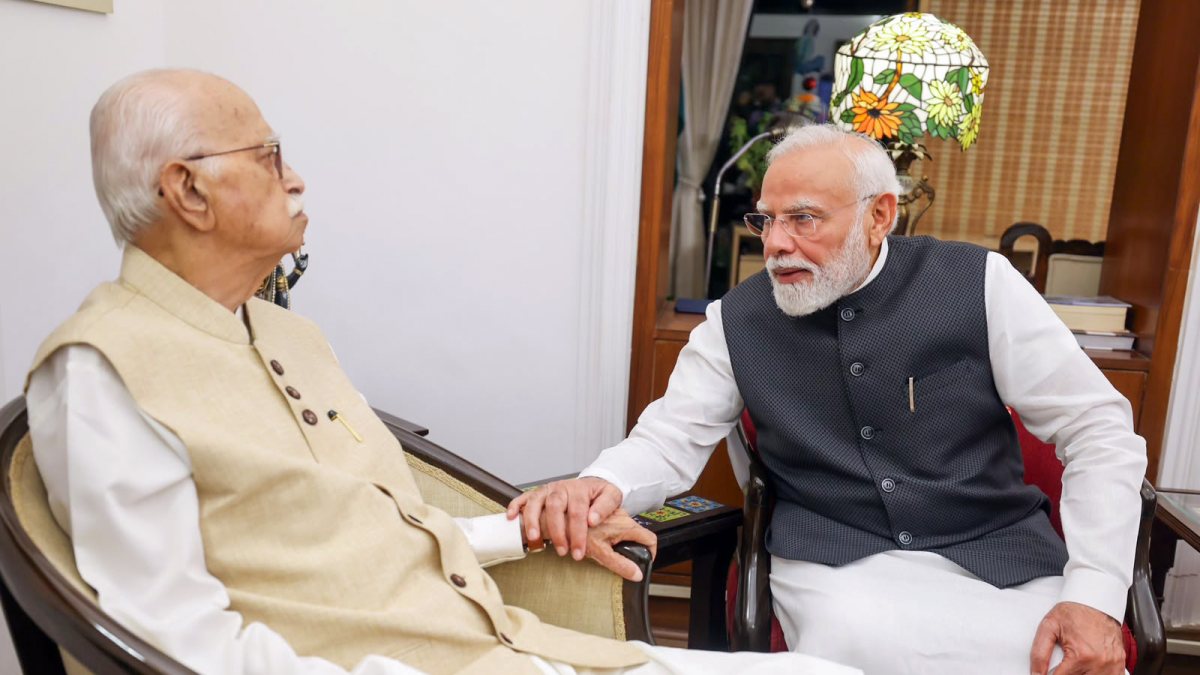 PM Modi meets L K Advani on 25 years as head of government
