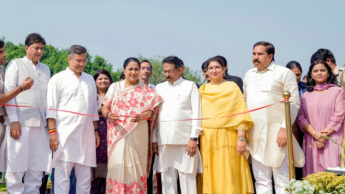 Delhi CM Rekha Gupta inaugurates Plant Mandala Rangoli at Connaught Place
