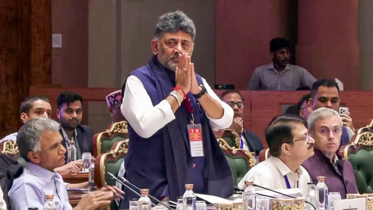 Karnataka CM DK Shivakumar greets at 57th GST Council meeting