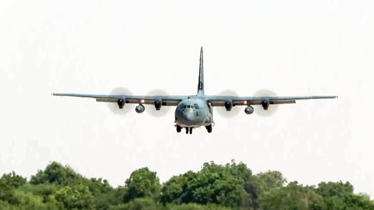 C-130J Super Hercules in aerial display at Tarang Shakti 2026