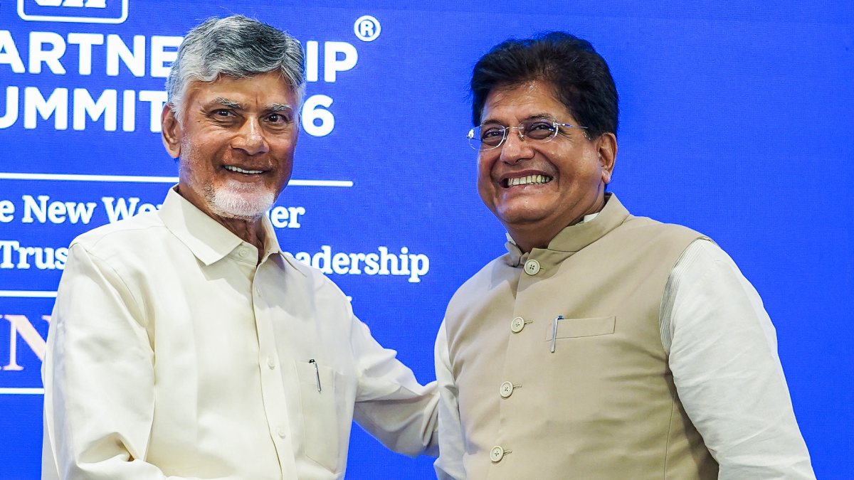 Piyush Goyal meets Chandrababu Naidu at CII summit curtain-raiser