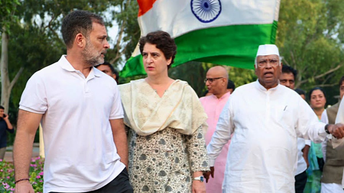 INDIA bloc leaders pay tribute to Mahatma Gandhi at Raj Ghat