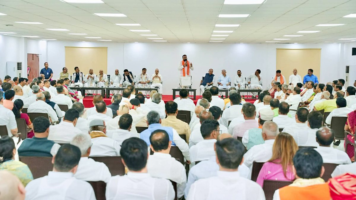 Bihar CM Samrat Choudhary speaks at NDA legislature party meeting in Patna