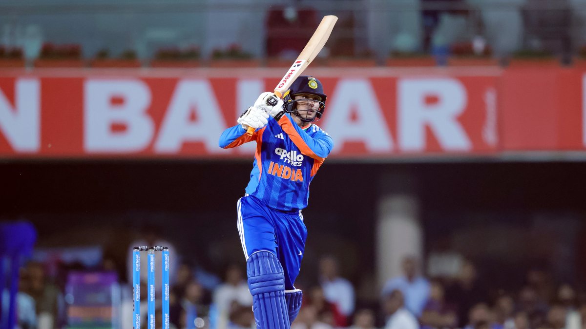 Abhishek Sharma plays a shot in 2nd T20I against West Indies