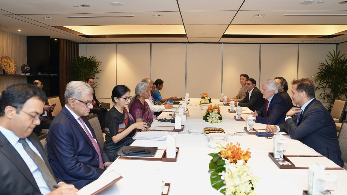 Sitharaman and Jim Coulter hold bilateral meeting in Singapore