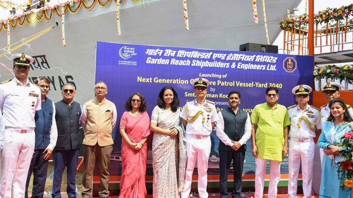Navy launches next-generation offshore patrol vessel Shreyas in Kolkata