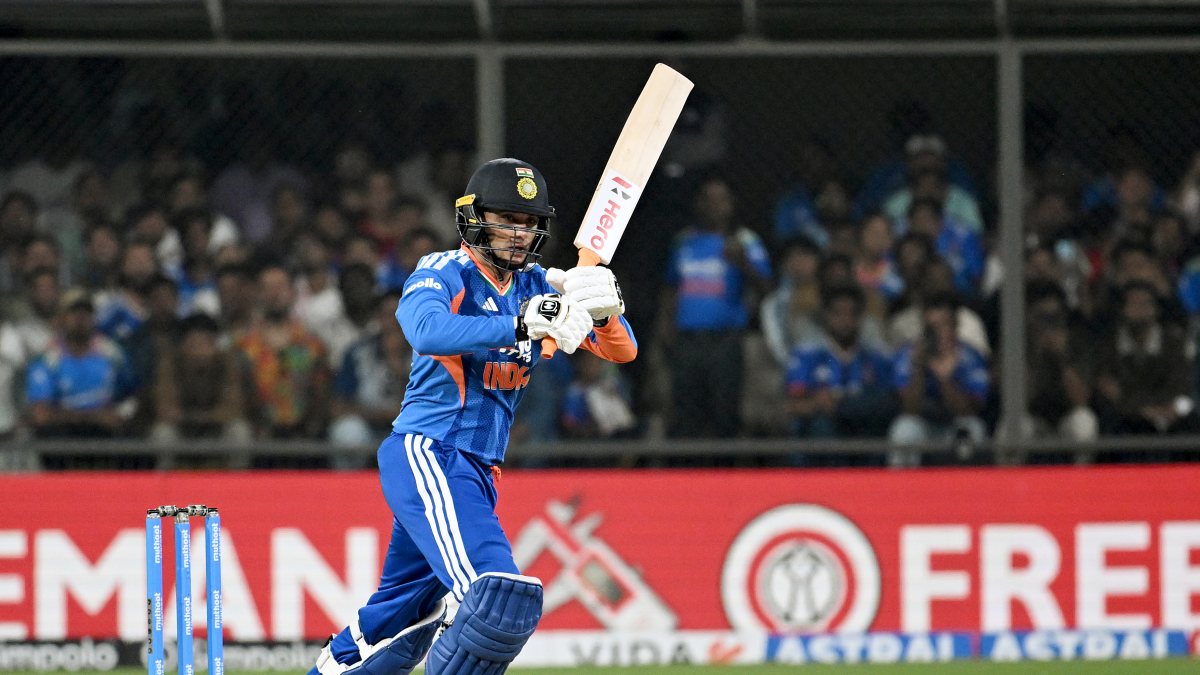 Abhishek Sharma bats in 3rd T20I against West Indies in Indore