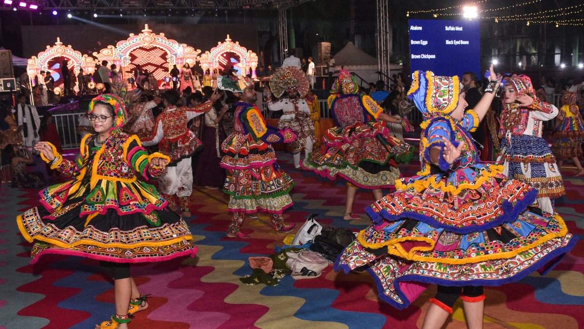Artists perform traditional Garba on Navratri first day in Surat