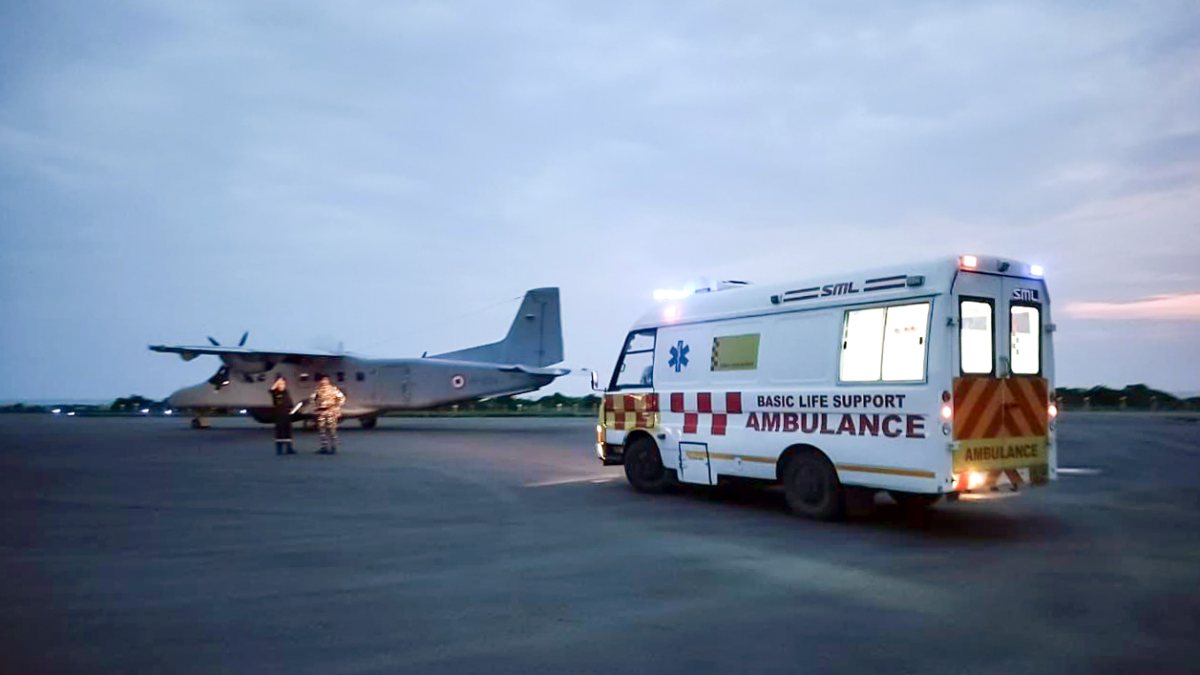 Naval aircraft airlifts child and woman from Agatti to Kochi