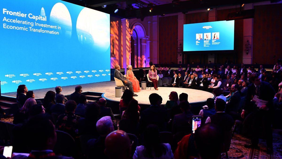 Sitharaman speaks at Bloomberg New Economy Forum in Delhi