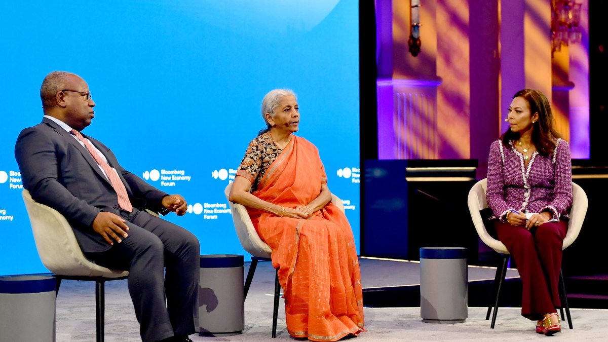 Sitharaman speaks at Bloomberg New Economy Forum in Delhi