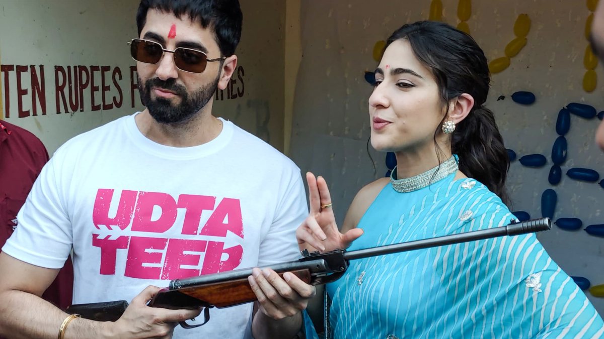 Sara Ali Khan and Ayushmann promote Udta Teer in Jaipur