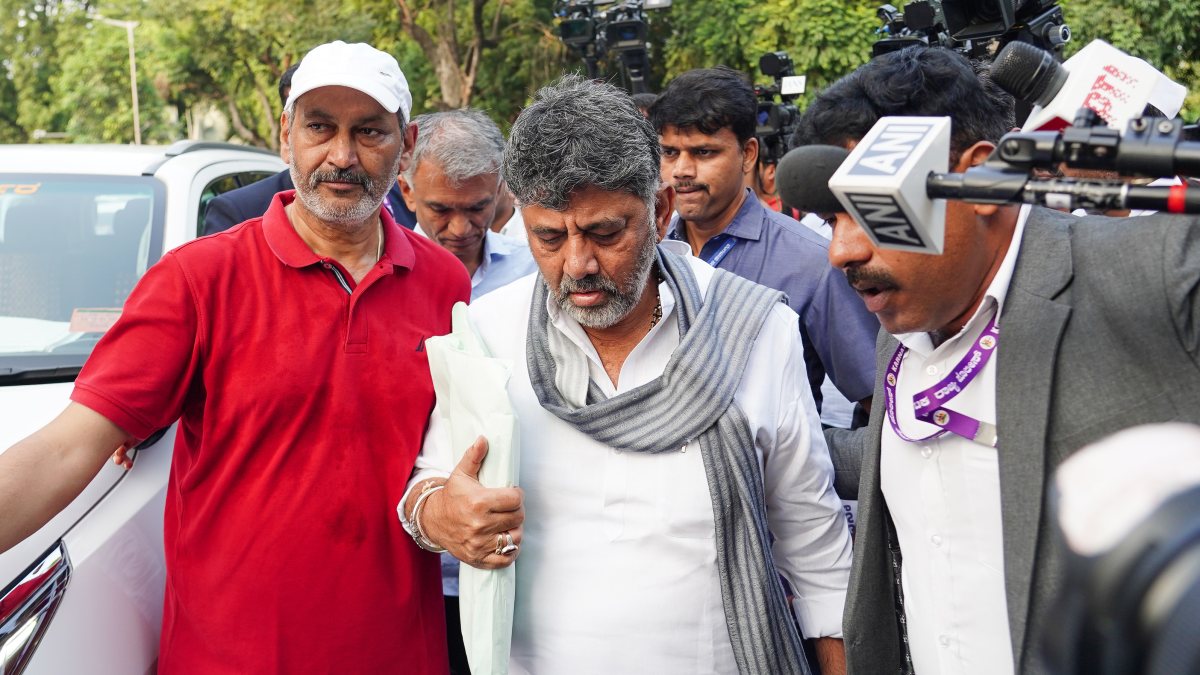 Karnataka CM D K Shivakumar arrives at Rahul Gandhi residence