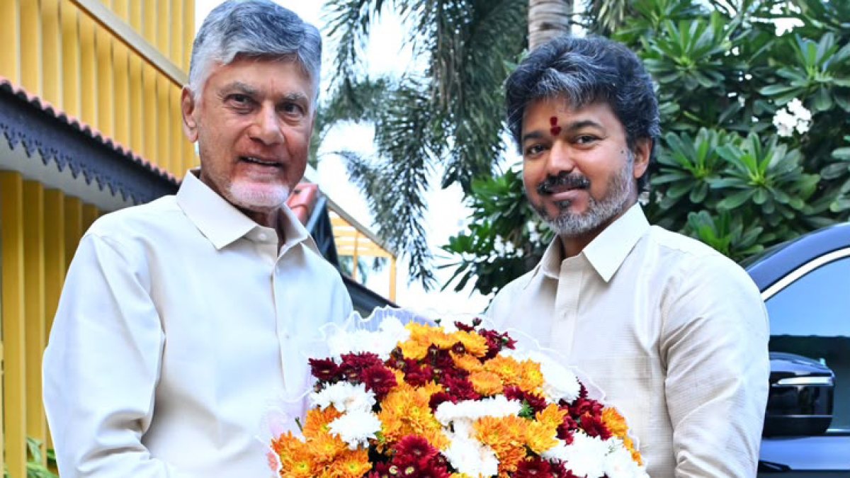 Andhra Pradesh CM Naidu meets Tamil Nadu CM Vijay in Amaravati