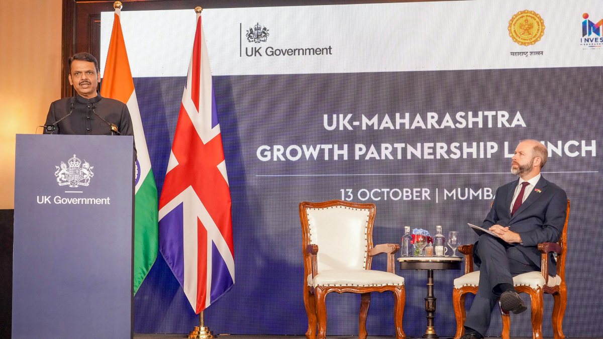 Fadnavis addresses UK-Maharashtra growth partnership launch