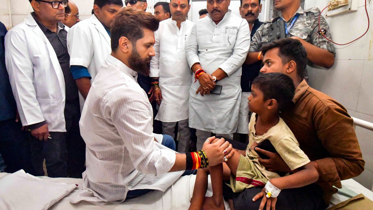 Chirag Paswan meets boat capsize victim at Patna hospital