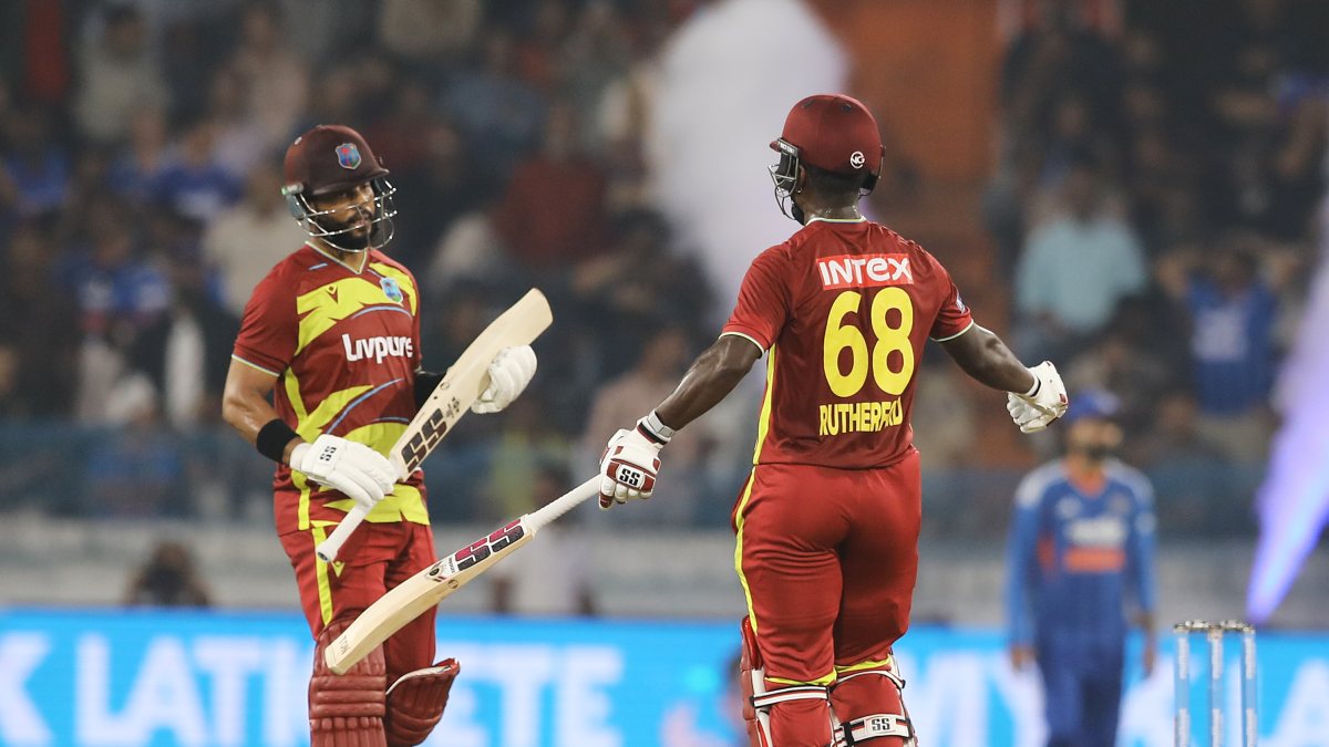 Shai Hope celebrates century with Rutherford in Hyderabad T20I