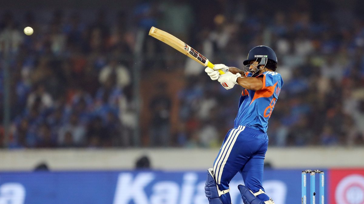 Nitish Kumar Reddy bats in 4th T20I against West Indies